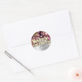 Happy Birthday Burgundy Silver Gold BALLOONS Ronde Sticker (Envelop)