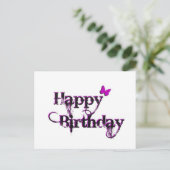 Happy Birthday Butterfly Briefkaart (Staand voorkant)