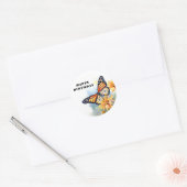 Happy Birthday Butterfly Ronde Sticker (Envelop)