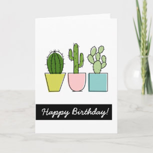 Happy Birthday!   Cactus in Pots Kaart