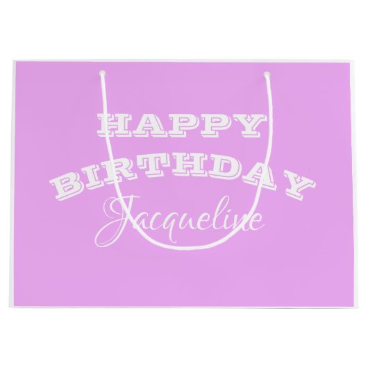 Happy Birthday-cadeau voor haar eenvoudige script Groot Cadeauzakje (Voorkant)