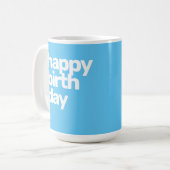 happy Birthday cadeaubeker mok minimal simpel mode (Voorkant links)