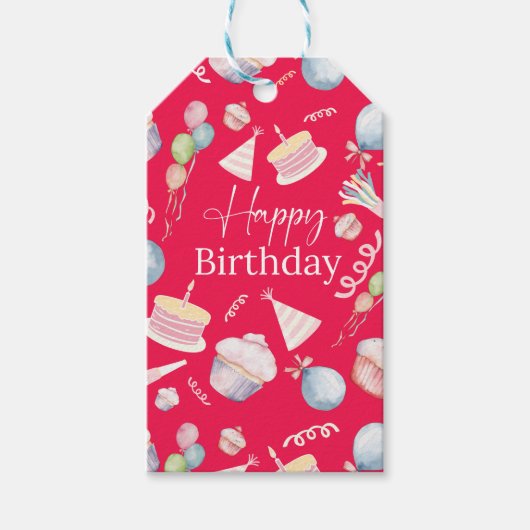 Happy Birthday Cadeaulabel (Voorkant)