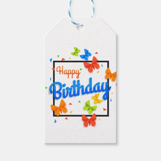 Happy Birthday Cadeaulabel (Voorkant)