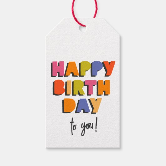 Happy Birthday Cadeaulabel (Voorkant)
