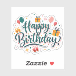 Happy Birthday cadeaus sticker