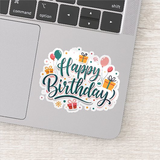 Happy Birthday cadeaus sticker (Detail)