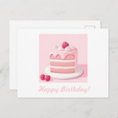 Happy Birthday Cake Briefkaart (Voorkant / Achterkant)