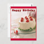 Happy Birthday Cake Briefkaart (Voorkant / Achterkant)