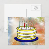Happy Birthday Cake Bright Sparkles Briefkaart (Voorkant / Achterkant)