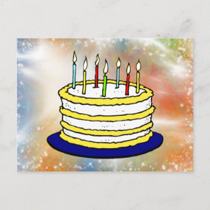 Happy Birthday Cake Bright Sparkles Briefkaart