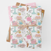 Happy Birthday Cake Candle en Spotty Pattern Inpakpapier Vel (In situ)