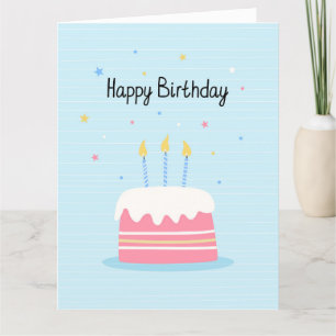 Happy Birthday Cake Card Bedankkaart