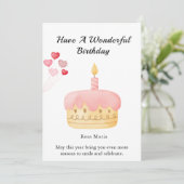 Happy Birthday Cake Card Kaart (Staand voorkant)