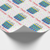 Happy Birthday Cake Confetti Party-overlooppapier Cadeaupapier (Hoek)