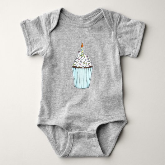 Happy Birthday Cake Cupcake Sprinkles Candle Romper (Voorkant)