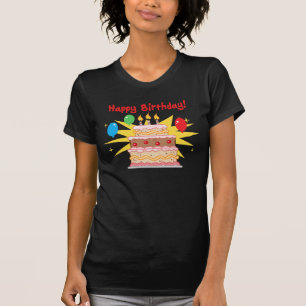 Happy Birthday Cake en Balloons T-shirt
