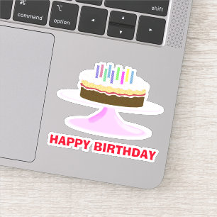 Happy Birthday cake en kaarsen Sticker