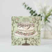  Happy Birthday Cake Feestdagenkaart (Staand voorkant)