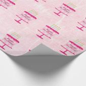 Happy Birthday Cake Gift Wrap Roze Cadeaupapier (Hoek)