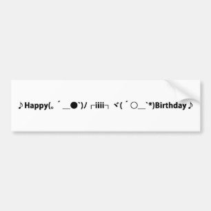 Happy Birthday [ Cake ] Japanse moticon Bumpersticker