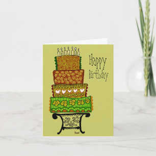 Happy Birthday Cake Kaart