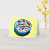 Happy Birthday Cake Kaart (Gele Bloem)