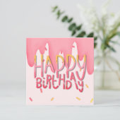Happy Birthday Cake Kaart (Staand voorkant)