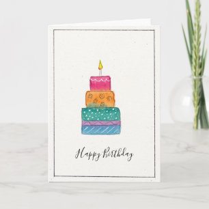Happy Birthday Cake Kaart - geweldig voor iedereen