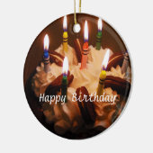 Happy Birthday Cake Keramisch Ornament (Links)