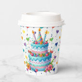 Happy Birthday Cake Papieren Bekers (Achterkant)
