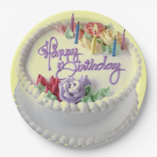 Happy Birthday Cake Papieren Bordje