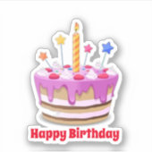 Happy Birthday cake Sticker (Voorkant)