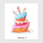 Happy Birthday cake Sticker (Vel)