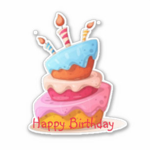 Happy Birthday cake Sticker
