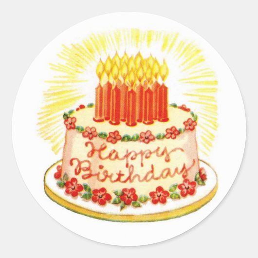  Happy Birthday Cake Stickers (Voorkant)