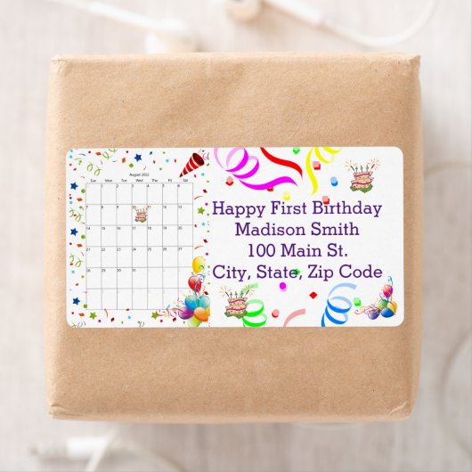Happy Birthday Calendar August 2022 Adres Label (Insitu)