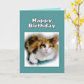 Happy Birthday Calico Kaart (Gele Bloem)