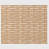 Happy Birthday Calligraphy Font Kraft Pattern Cadeaupapier (Vlak)
