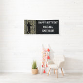 Happy Birthday Camo Vist Mannen Banner (Insitu)
