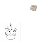Happy Birthday Candle Cupcake 2 Rubberstempel (Gestempeld)