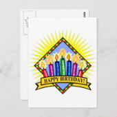 Happy Birthday Candles Briefkaart (Voorkant / Achterkant)