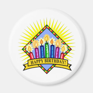 Happy Birthday Candles Magneet