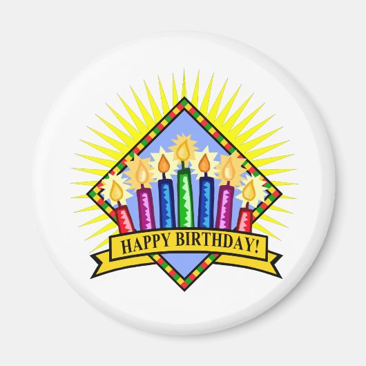 Happy Birthday Candles Magneet (Voorkant)
