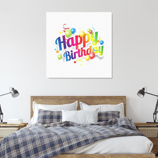 Happy Birthday  Canvas Afdruk