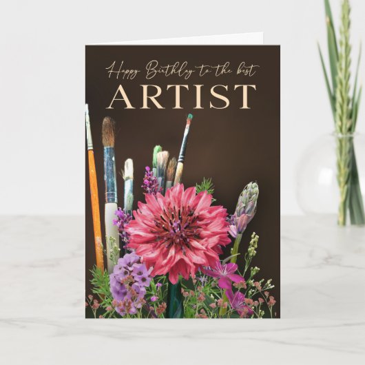 Happy Birthday Canvas Artist Painter Card Kaart (Voorkant)