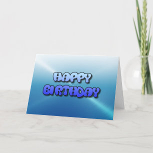 Happy Birthday Card Blue Bubble Tekst Kaart
