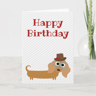 Happy Birthday Card Dachshund Dog Blank Inside Kaart
