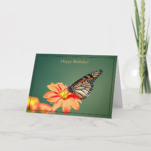 Happy Birthday Card Monarch Butterfly Kaart