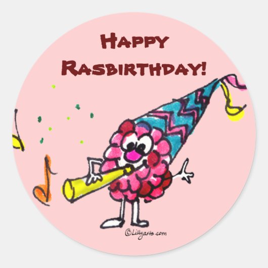Happy Birthday Cartoon Berry aangepaste Stickers (Voorkant)